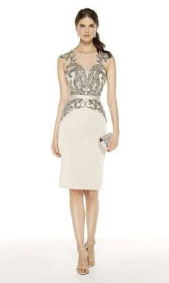 Alyce Paris - 27350 Beaded Jewel Neck Sheath Dress