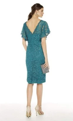 Alyce Paris - 27353 Choir Boy Sleeve V-Neck Lace Sheath Dress