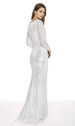 Alyce Paris - 27359 Sequined Long Sleeve V-Neck Trumpet Dress 7 Alyce Paris - 27359 Sequined Long Sleeve V-Neck Trumpet Dress