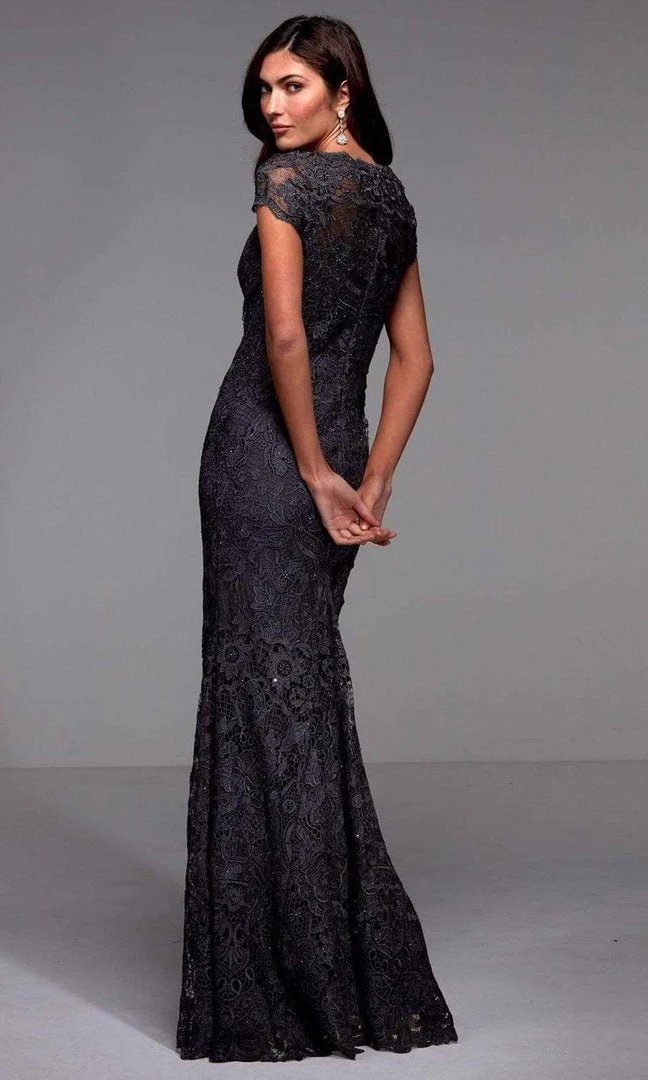 Alyce Paris - 27478 Short Sleeve Scalloped Lace Dress 4 Alyce Paris - 27478 Short Sleeve Scalloped Lace Dress