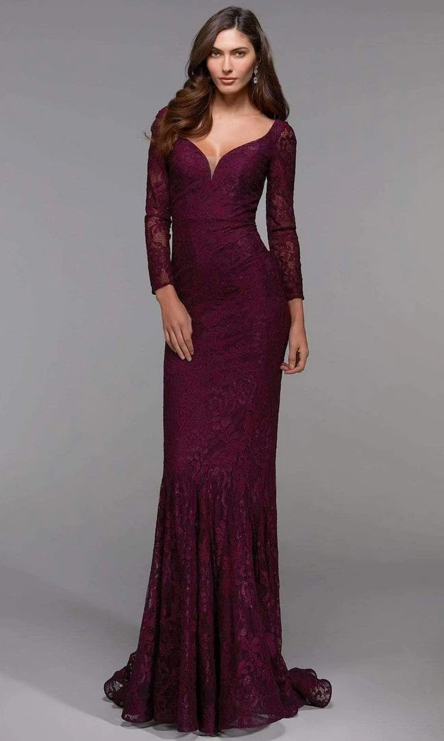 Alyce Paris - 27512 Long Sleeve Sweetheart Lace Dress 3 Alyce Paris - 27512 Long Sleeve Sweetheart Lace Dress