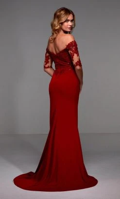 Alyce Paris 27518 - Lace Appliqued Off-shoulder Long Dress