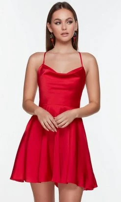 Alyce Paris 3114 - Cowl Neck Strappy Cocktail Dress