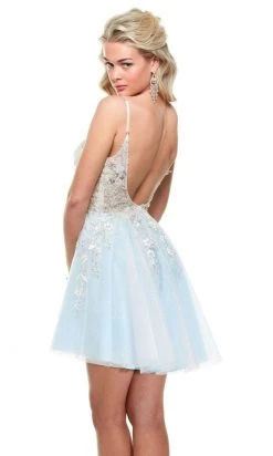 Alyce Paris - 3946 Floral Appliques A-Line Cocktail Dress