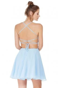 Alyce Paris - 4049 Strappy Open Back Lace And Chiffon Cocktail Dress
