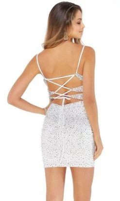 Alyce Paris 4319 - Beaded Lace-Up Back Cocktail Dress