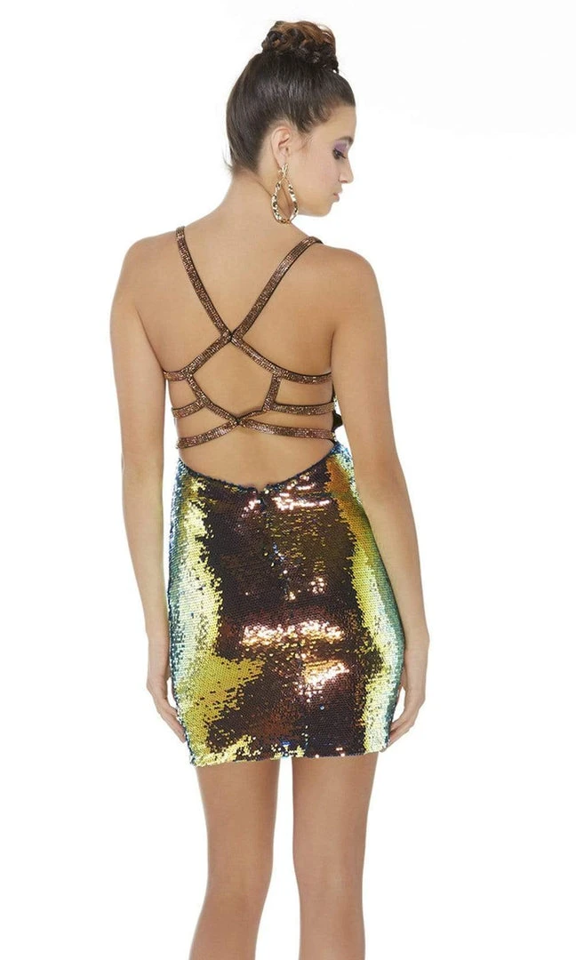 Alyce Paris - 4347 Intricate Back Sequined Sheath Dress 4 Alyce Paris - 4347 Intricate Back Sequined Sheath Dress