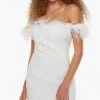 Alyce Paris 4500 - Feathered Off Shoulder Cocktail Dress