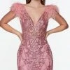 Alyce Paris 4501 - Plunging V-Neck Sequin Cocktail Dress