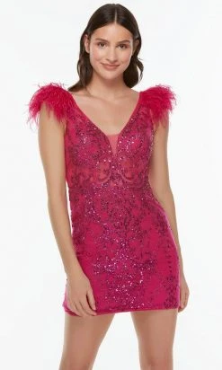 Alyce Paris 4501 - Plunging V-Neck Sequin Cocktail Dress