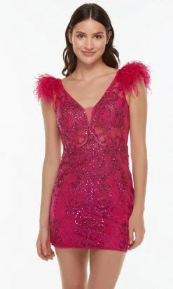 Alyce Paris 4501 - Plunging V-Neck Sequin Cocktail Dress