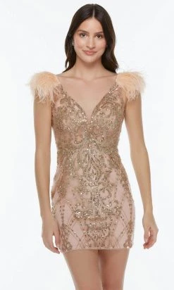 Alyce Paris 4501 - Plunging V-Neck Sequin Cocktail Dress