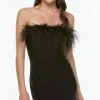 Alyce Paris 4524 - Feathered Strapless Fitted Cocktail Dress