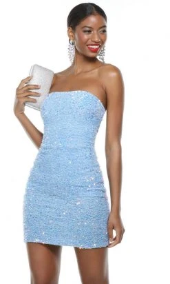 Alyce Paris 4605 - Strapless Sequined Cocktail Dress 16 Alyce Paris 4605 - Strapless Sequined Cocktail Dress