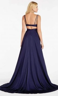 Alyce Paris - 60453 Sleeveless V Neck Sexy Satin A-Line Gown