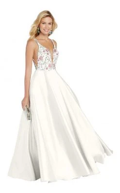 Alyce Paris - 60504 Floral Embroidered Plunging Mikado Gown 12 Alyce Paris - 60504 Floral Embroidered Plunging Mikado Gown