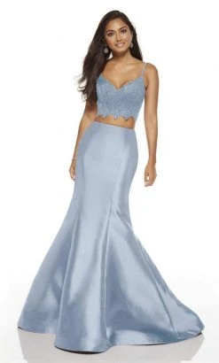 Alyce Paris - 60633 Two-Piece Lace Bodice Mikado Mermaid Gown