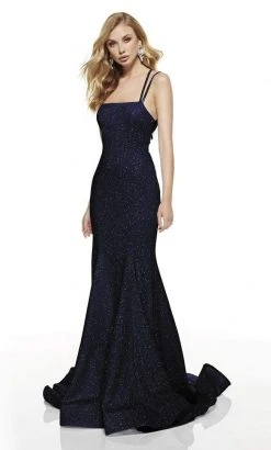 Alyce Paris - 60692 Cutout Strappy Back Glitter Jersey Mermaid Gown