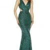 Alyce Paris - 60816 Geo-Sequined Midriff Cutout Gown