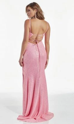 Alyce Paris - 60935 V-Neck High Slit Sequin Sheath Gown