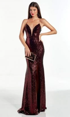 Alyce Paris - 60948 Spaghetti Strap Open Back Full Sequin Evening Gown