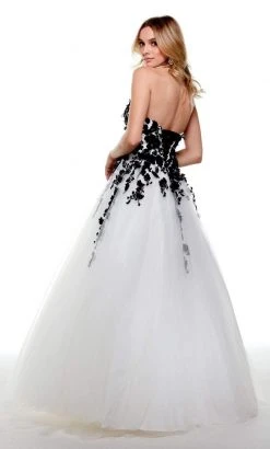 Alyce Paris - 61007 Floral Applique Strapless Tulle Ballgown 9 Alyce Paris - 61007 Floral Applique Strapless Tulle Ballgown