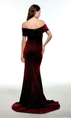 Alyce Paris - 61050 Off Shoulder Velvet Sheath Dress
