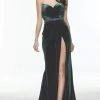 Alyce Paris - 61062 Strapless Velvet Slit Gown 1 Alyce Paris - 61062 Strapless Velvet Slit Gown
