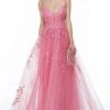 Alyce Paris - 61087 Sleeveless Embroidered Tulle Dress
