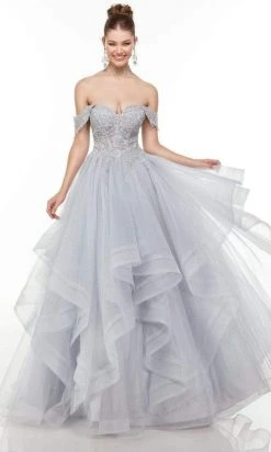 Alyce Paris - 61095 Lace Detailed Off Shoulder Gown