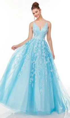 Alyce Paris - 61101 V-Neck Embellished Tulle Ballgown