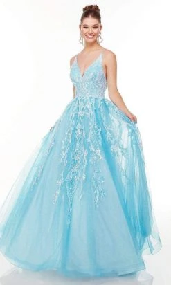 Alyce Paris - 61101 V-Neck Embellished Tulle Ballgown