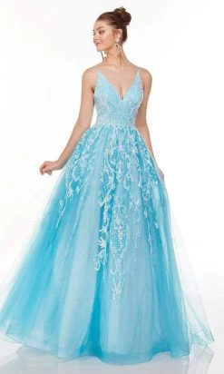 Alyce Paris - 61101 V-Neck Embellished Tulle Ballgown