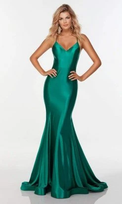 Alyce Paris - 61174 Satin V Neck Trumpet Gown