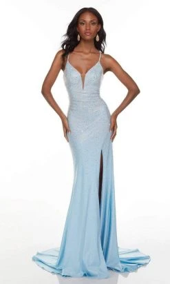 Alyce Paris - 61175 Jewel Strewn Gown With Slit