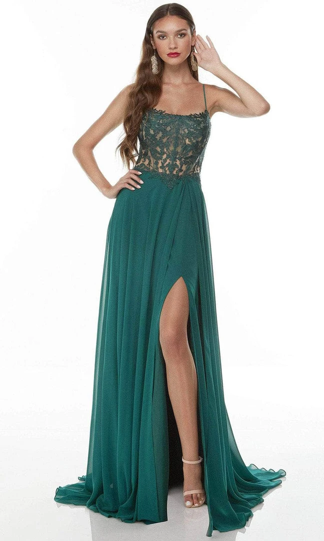Alyce Paris 61198 - Scoop Neck High Slit Prom Gown 7 Alyce Paris 61198 - Scoop Neck High Slit Prom Gown