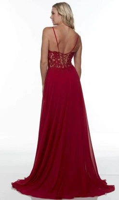 Alyce Paris 61198 - Scoop Neck High Slit Prom Gown 15 Alyce Paris 61198 - Scoop Neck High Slit Prom Gown