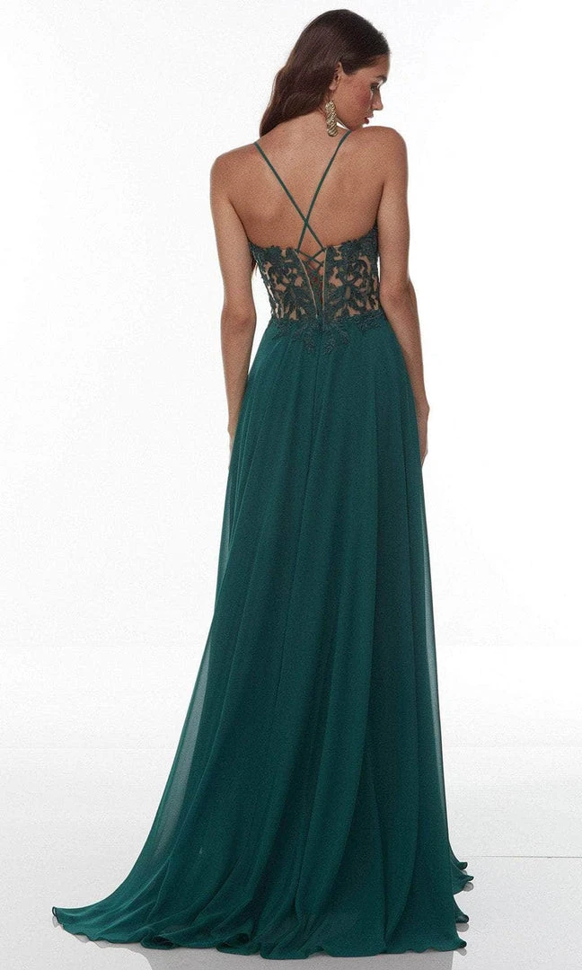 Alyce Paris 61198 - Scoop Neck High Slit Prom Gown 6 Alyce Paris 61198 - Scoop Neck High Slit Prom Gown