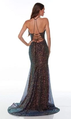 Alyce Paris - 61206 Halter Sequined Lattice Gown