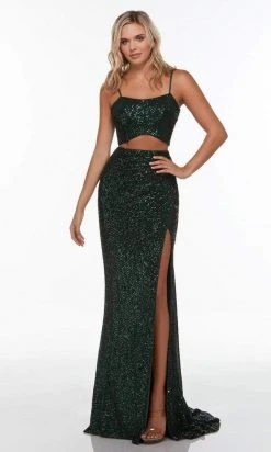 Alyce Paris - 61209 Two Piece Sequined Slit Gown