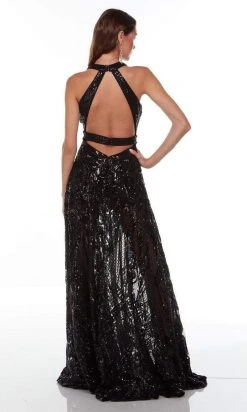 Alyce Paris - 61213 Halter Neck Edgy A-Line Gown