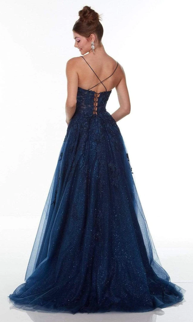 Alyce Paris - 61221 Glittered Floral A-Line Gown 4 Alyce Paris - 61221 Glittered Floral A-Line Gown