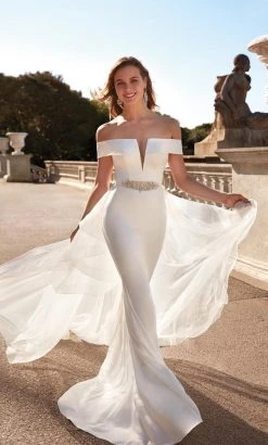 Alyce Paris - 7020 Off Shoulder Cascading Overskirt Bridal Gown