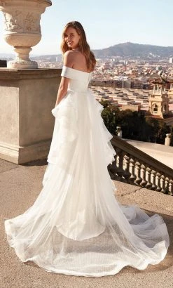 Alyce Paris - 7020 Off Shoulder Cascading Overskirt Bridal Gown