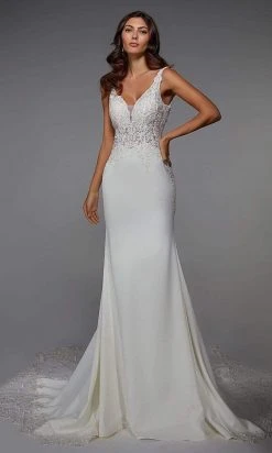 Alyce Paris - 7027 Embroidered Soft Crepe Wedding Gown