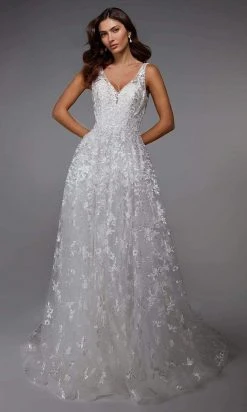 Alyce Paris - 7037 Embroidered Floral A-Line Long Gown