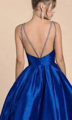 Andrea And Leo A0082 - V-Neck Pleated A-Line Evening Gown