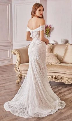 Andrea And Leo - A0666W Lace Corset Off Shoulder Bridal Dress