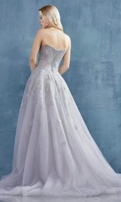 Andrea And Leo - A0890 Scoop Neck Dreamy Designed Dress