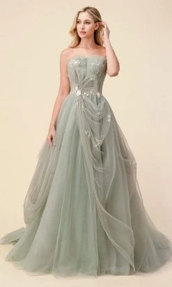 Andrea And Leo - A1015 Strapless Pleated A-Line Long Gown